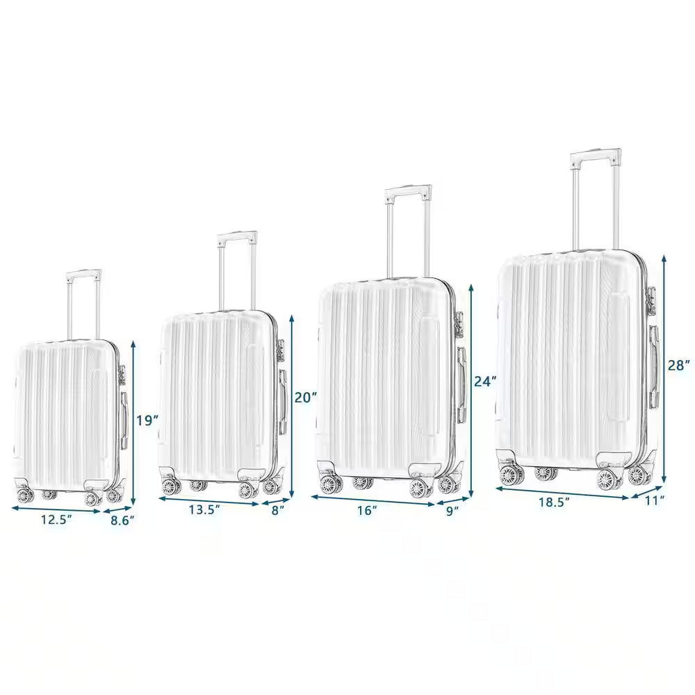 4-Piece Multifunctional Large Capacity Traveling Storage Suitcase Rose Gold