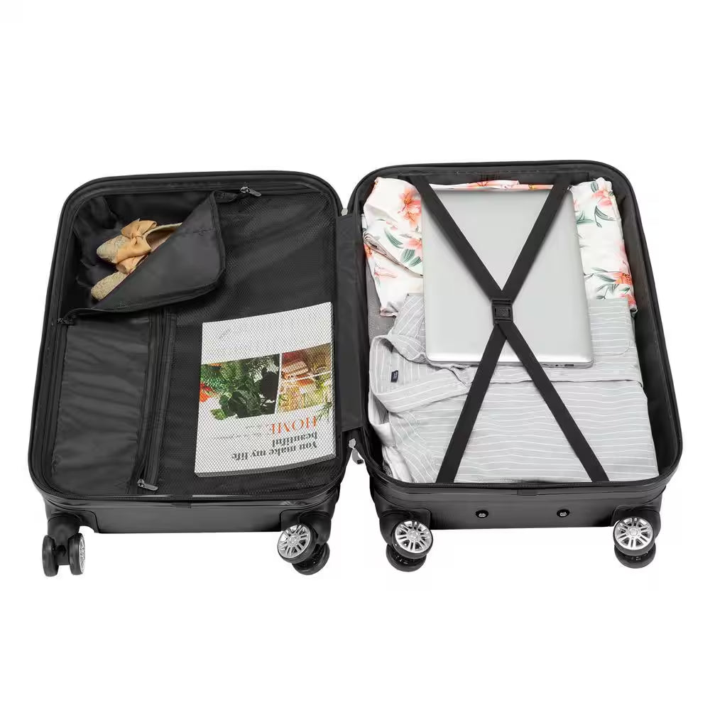 4-Piece Multifunctional Large Capacity Traveling Storage Suitcase Dark Grey