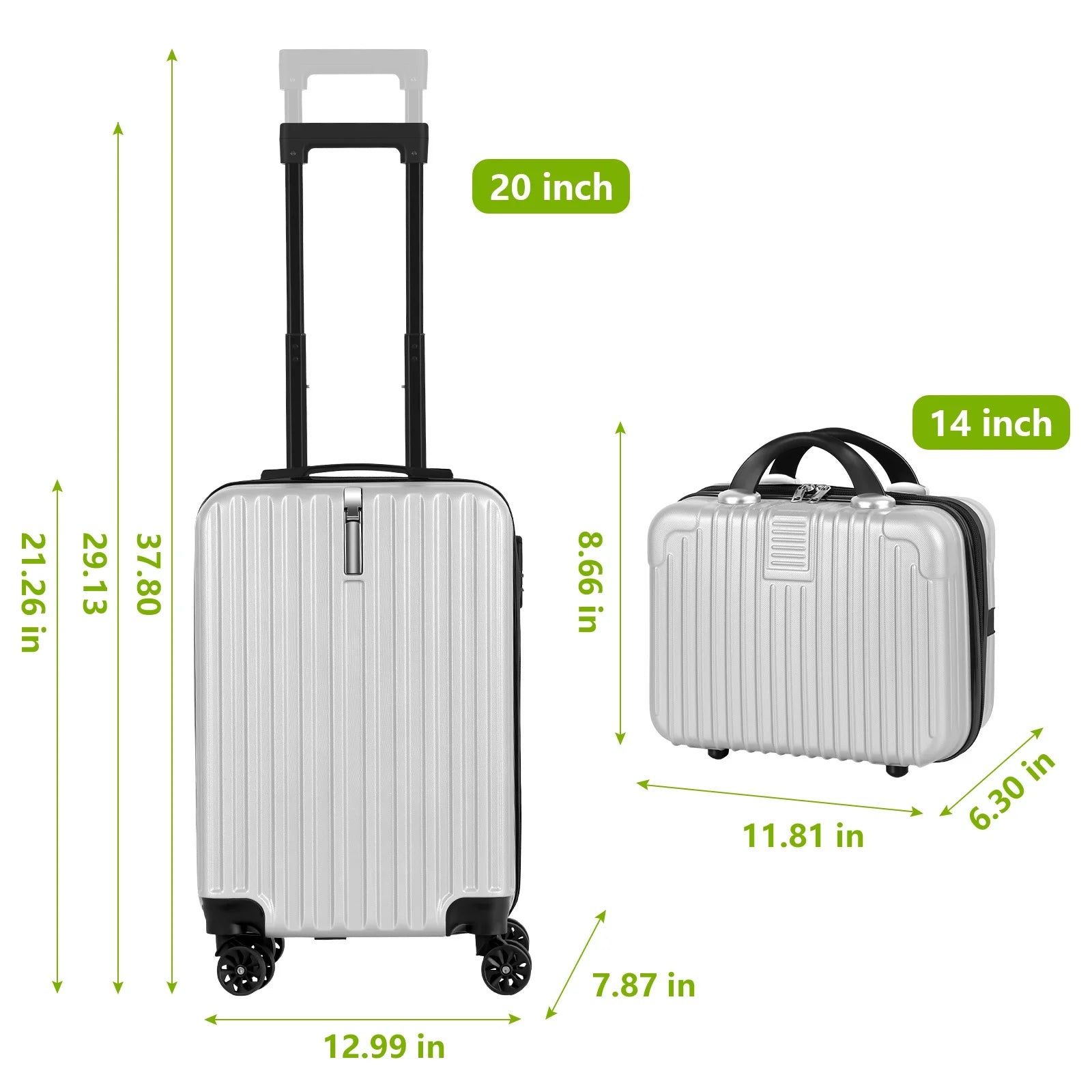 2-Piece Premium Rolling Luggage Set