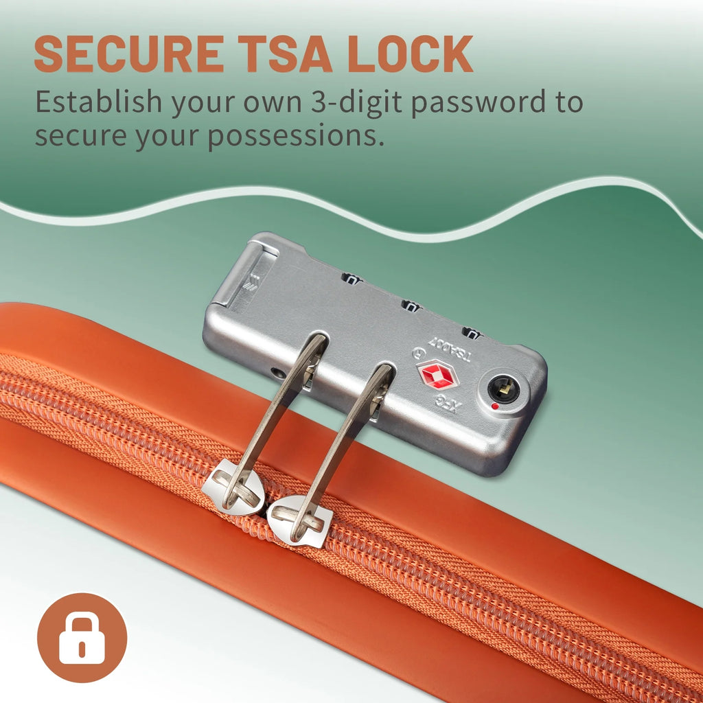 Luggage 5 Piece Set Suitcase, Deep Green