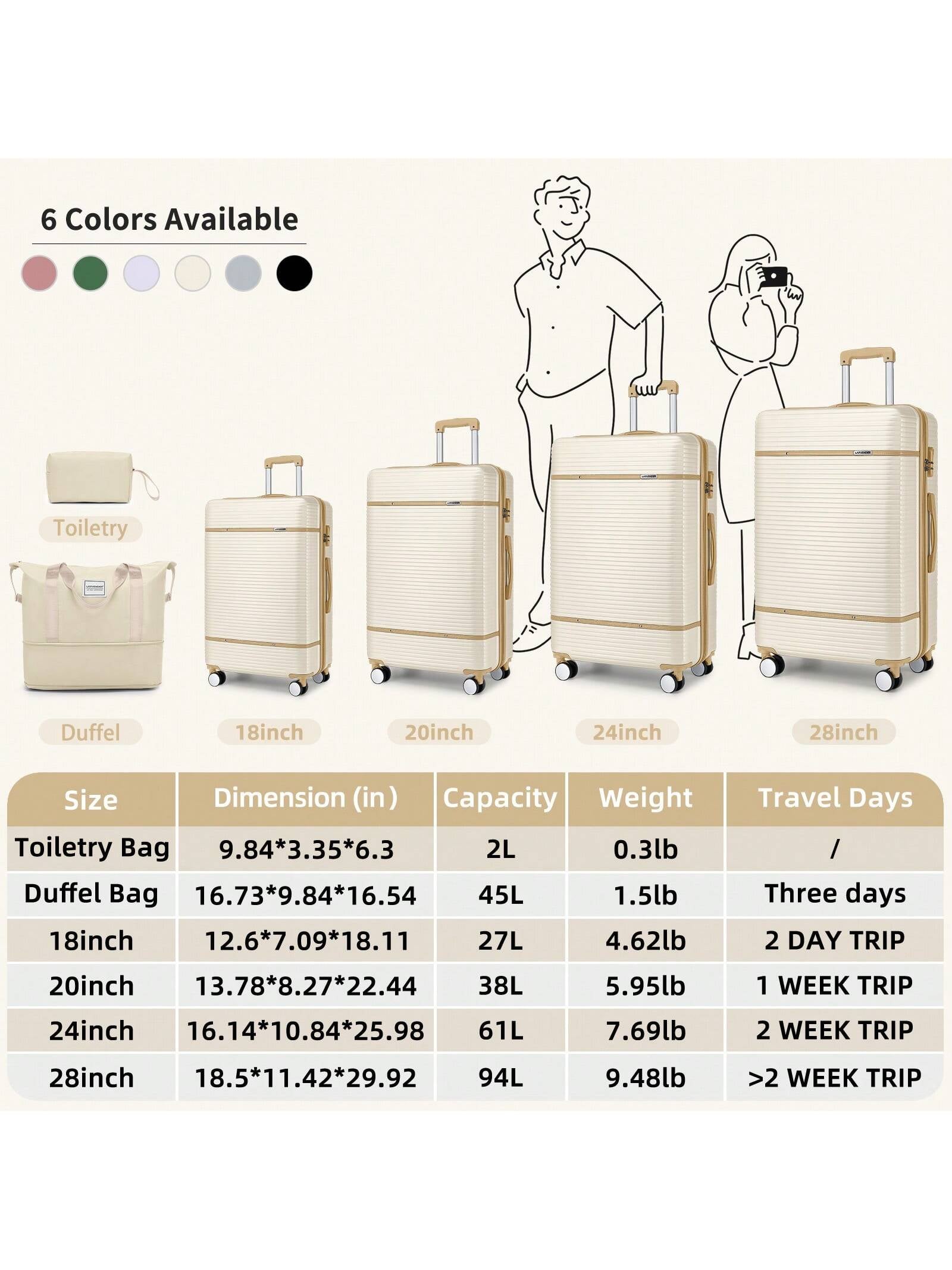 6-Piece Expandable Luggage Set