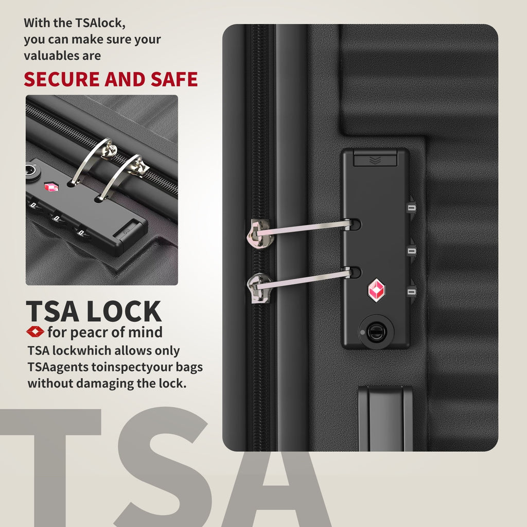 3 Pcs Suitcase Luggage Set with TSA Lock