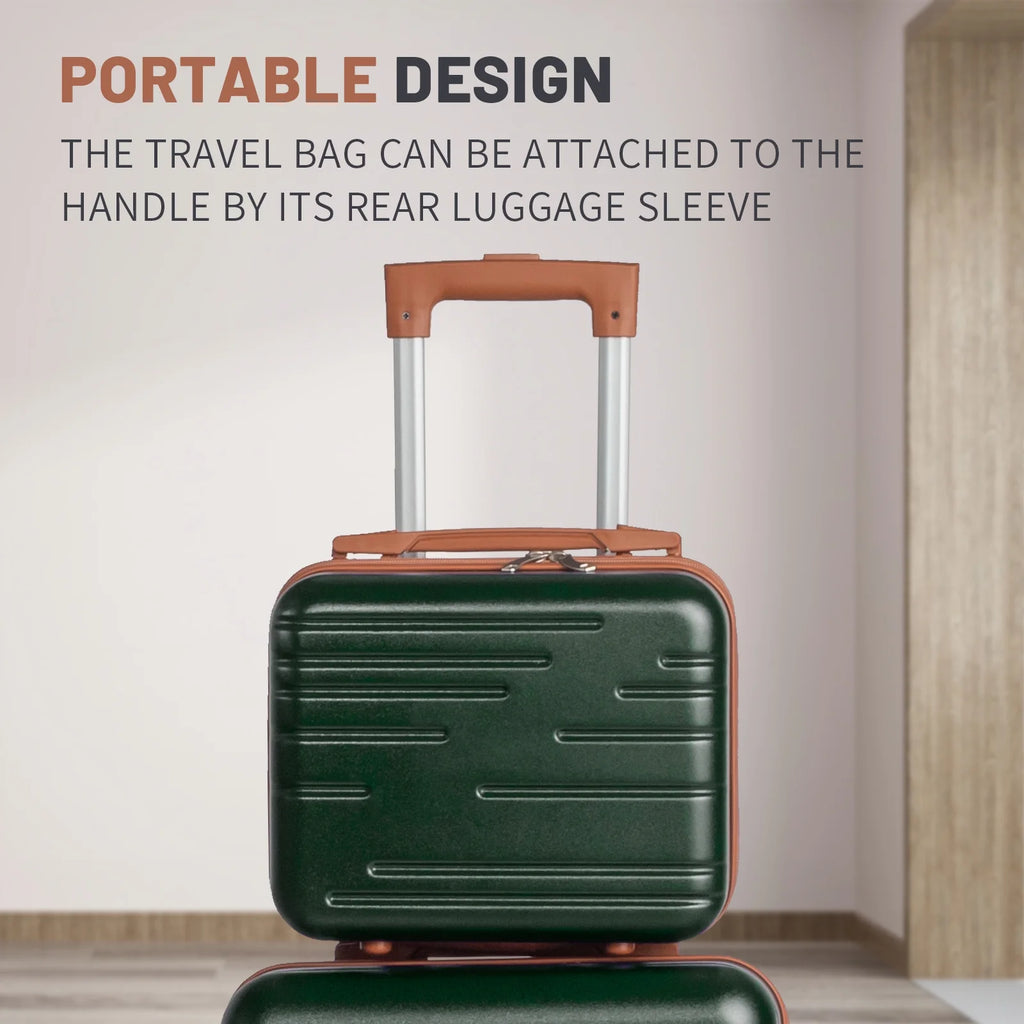 Luggage 5 Piece Set Suitcase, Deep Green
