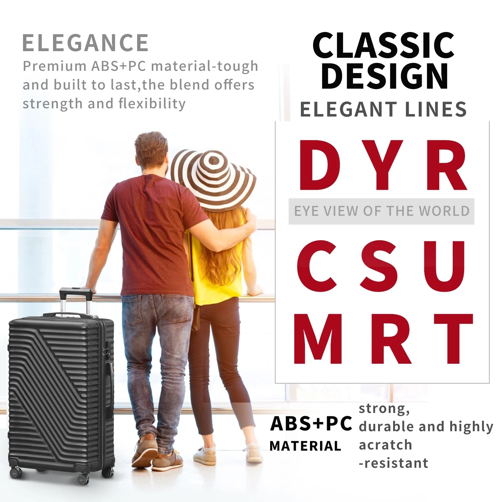 3 Pcs Suitcase Luggage Set with TSA Lock