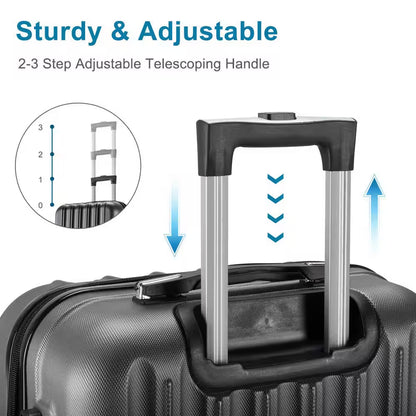 4-Piece Multifunctional Large Capacity Traveling Storage Suitcase Dark Grey