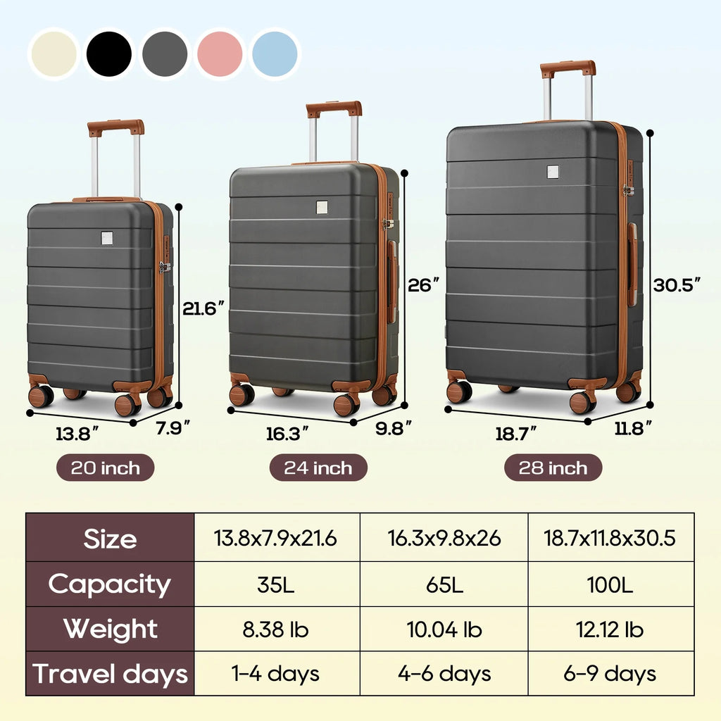 4-Piece ABS Hard Shell Luggage Set