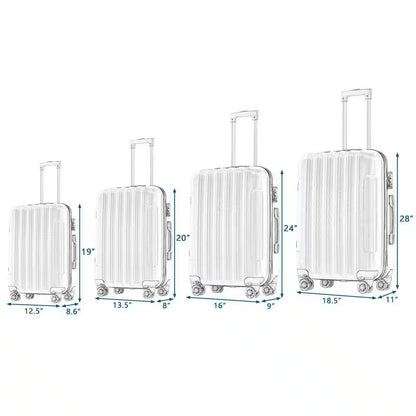 4-Piece Multifunctional Large Capacity Traveling Storage Suitcase Dark Grey