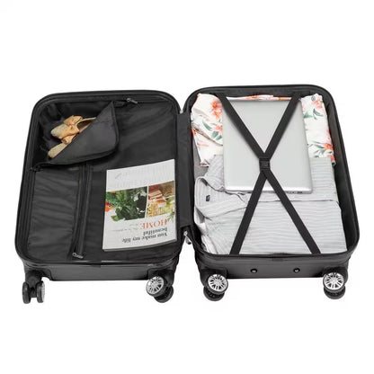 4-Piece Multifunctional Large Capacity Traveling Storage Suitcase Dark Grey