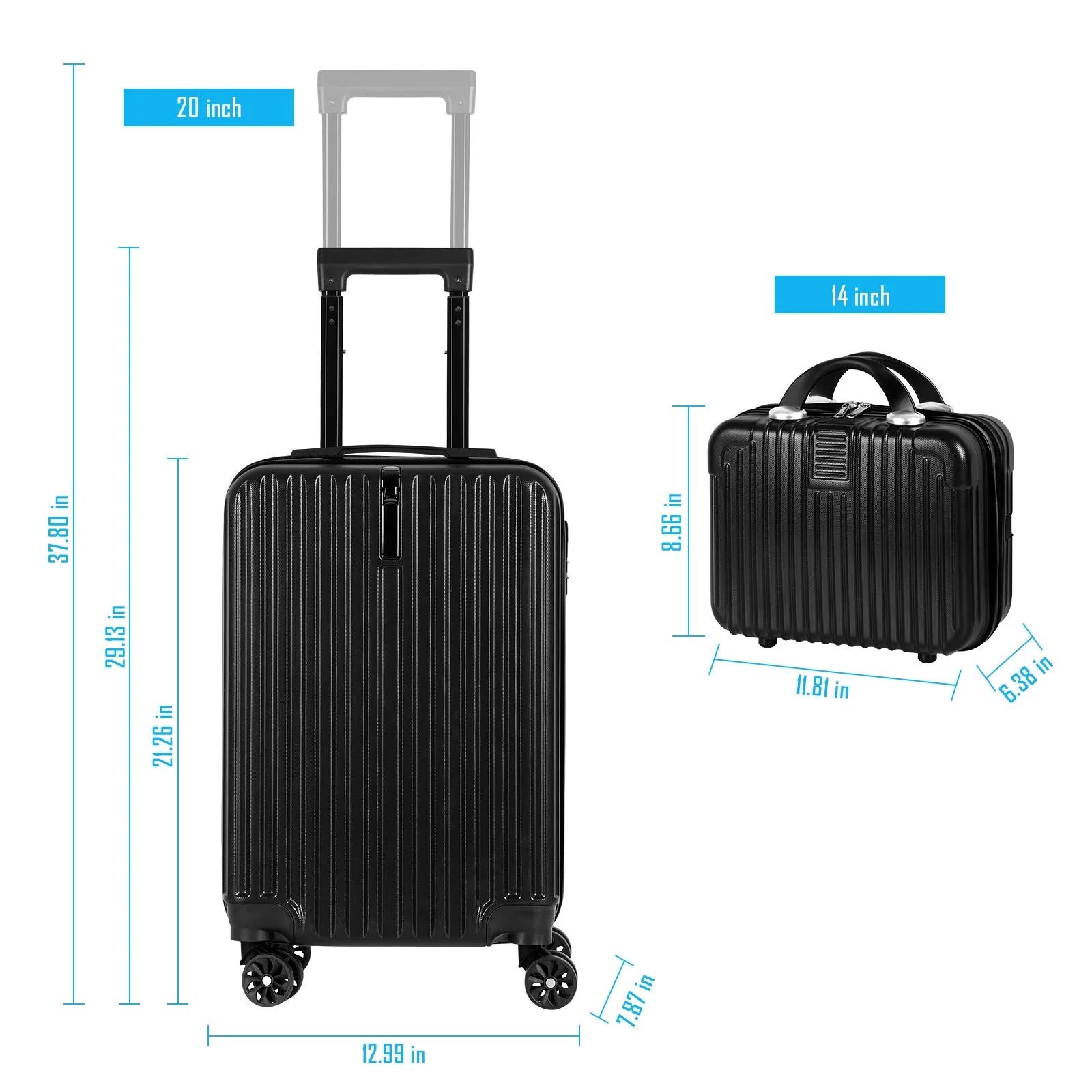 2-Piece Premium Rolling Luggage Set
